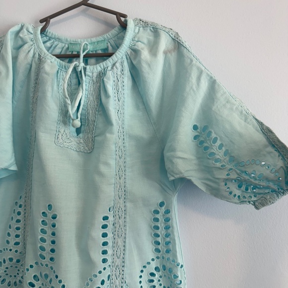 Melissa Odabash Girls Ashley Kaftan Dress Size 4 Cover‎ Up Eyelet Cotton - Picture 2 of 8